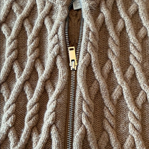 COS Tan Cable Knit Zip Up Sweater Vest - Picture 4 of 5